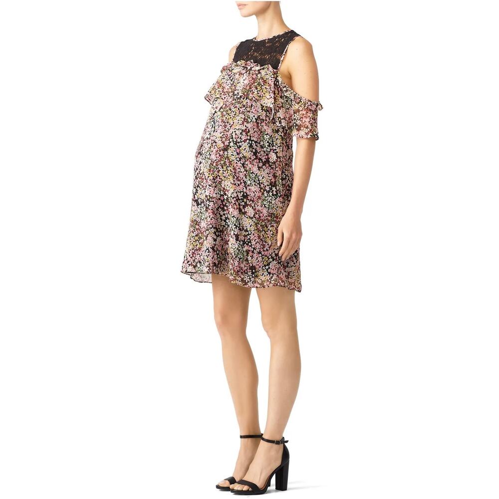 Slate & Willow Lace Yoke Maternity Shift Dress S df1